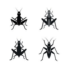 set of spider vector illustration silhouette icon on white background