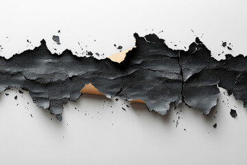 Obraz premium Realistic Black Torn Paper Edge With Organic Rough Texture