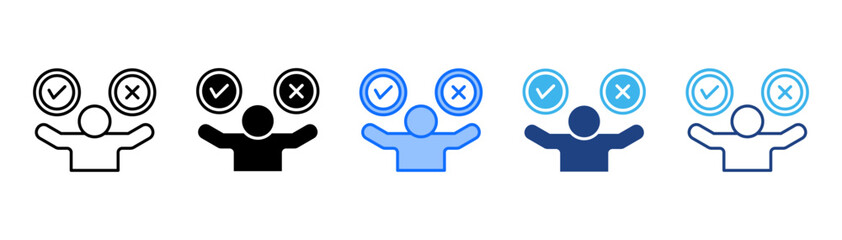 Decision Making Icon Set With Multiple Style Collection 
