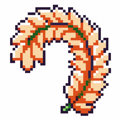 Fototapeta premium Pixel art wheat sheaf retro game style, vintage digital agriculture illustration