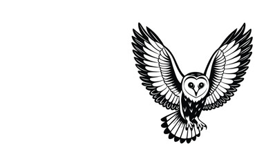 Majestic Barn Owl in Flight, vector