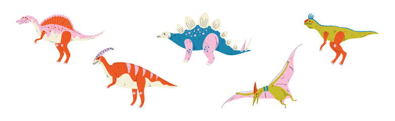 Dinosaur and Prehistoric Beast and Predator Vector Set