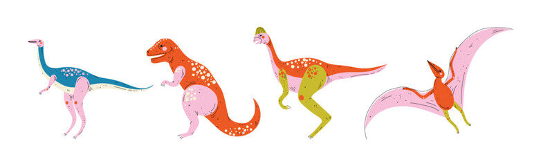 Dinosaur and Prehistoric Beast and Predator Vector Set