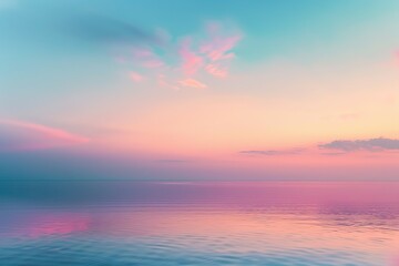 Fototapeta premium Pink Sunset over Water: Serene Sky and Reflections Creating a Peaceful Atmosphere
