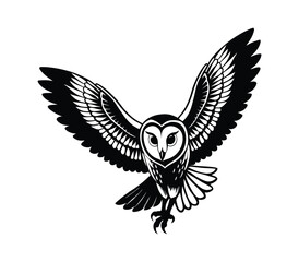 Majestic Barn Owl in Flight, vector