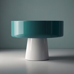 Minimalist Product Display with Elegant Pedestal and Abstract Geometric Object in Studio Setting