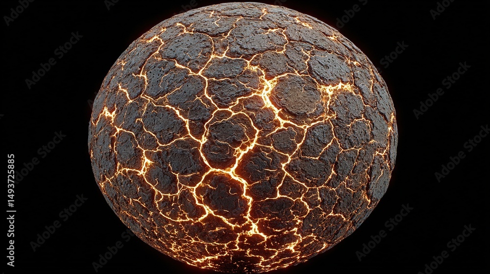 Poster a photo captures a close-up of a rock with a split down its center and a subtle brightening applied 