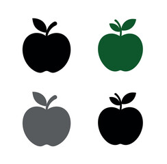 set of apple icons vector illustration silhouette icon on white background