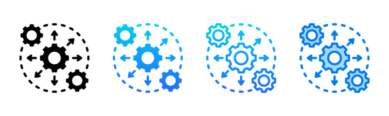 Obraz premium Integration icon sheet multiple style collection