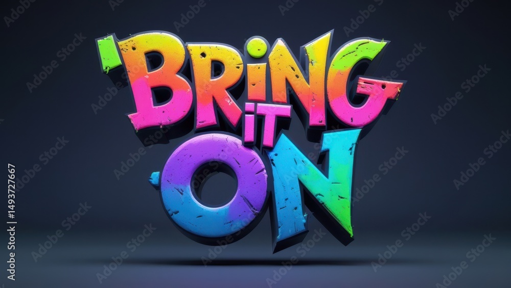 Poster colorful 3d text design with the phrase 