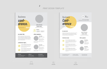 Minimal business conference flyer set