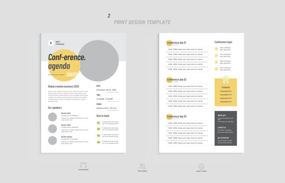 2 Page business conference flyer template