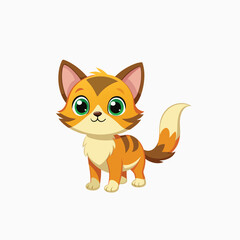 Cute Little Cat Vector – Minimal Pet Illustration on White Background