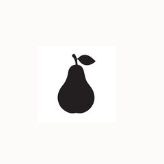 Pear Silhouette – Vector Fruit Illustration in Black Outline