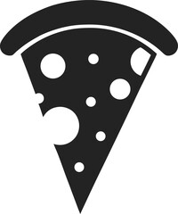 Pizza silhouette icon on transparent background 