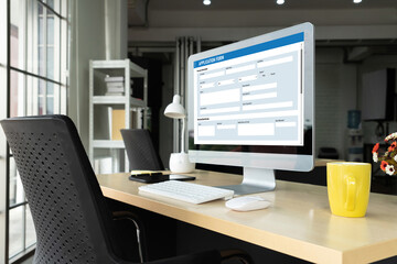 Online application form for modish registration on the internet website