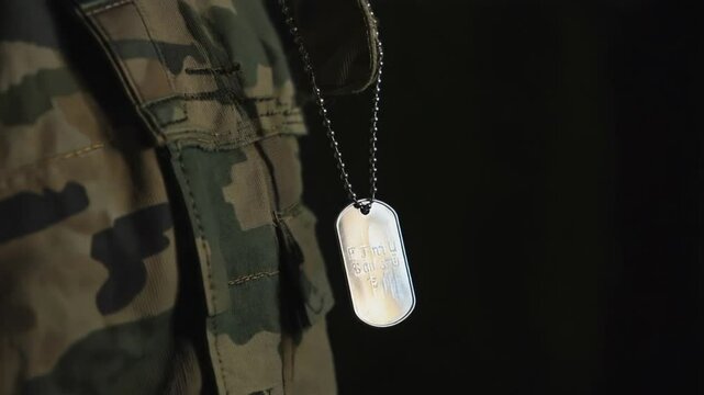 A soldier's dog tag.