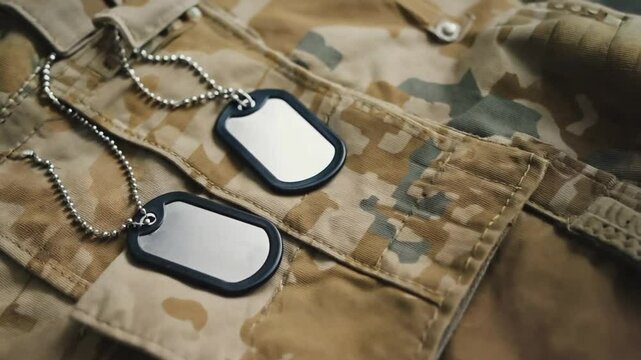 A soldier's dog tag.