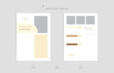 Minimal service and pricing guide layout template