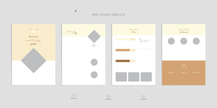 Minimal service and pricing guide layout template