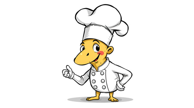 Talented azotobacter vinelandii chef cartoon drawing wearing chef hat