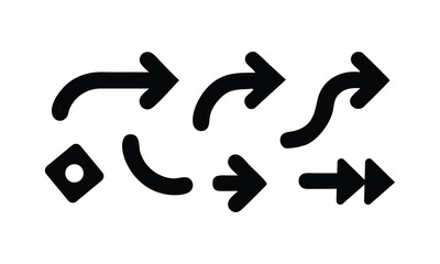 This is a vector set featuring various arrow icons and symbols for web design and business direction