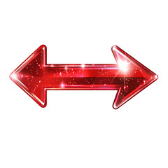 Modern Arrow with Dynamic Vectors in Glossy Ruby Co Isolated on Transparent Background