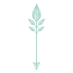 Minimalistic Arrow with Elegant Outlines in Pastel Isolated on Transparent Background