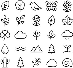 line icons of nature 