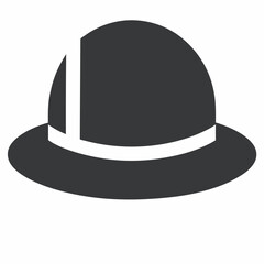 black and white hat Silhouette icon on white background