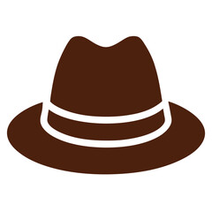 cowboy hat vector illustration of Silhouette icon on white background