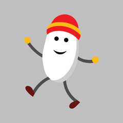 Happy Pill Character Cartoon Illustration