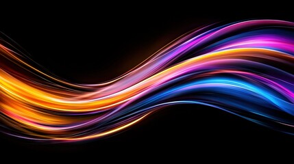   A vibrant wave of light appears on a black canvas