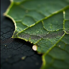Close-up of vibrant green leaf