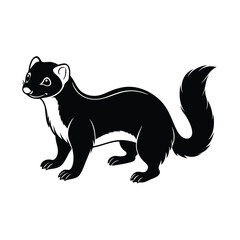 ferret pet black vector animal design