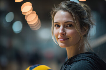 Volleyball Player Holding Ball – Athleticism, Team Spirit, and Youth Sports