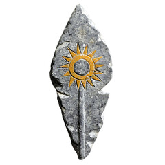 A Stone Arrow with Mississippian Sun Circles Native Isolated on Transparent Background
