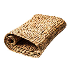Modern Eco Straw Mat with a Sleek Natural Texture Isolated on Transparent Background