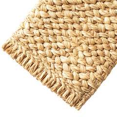 Elegant Minimalist Eco Straw Mat with a Classic Wov Isolated on Transparent Background