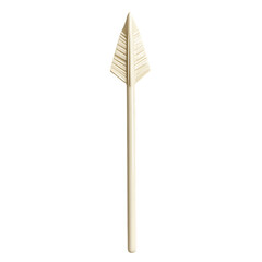 Sleek Arrow with Minimalist Finish in Pure Ivory Isolated on Transparent Background