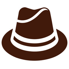 cowboy hat vector Silhouette icon on white background