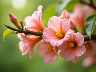 Obraz premium Tropical Jatropha Flower Cluster in Natural Light