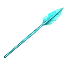 Modern Arrow with Smooth Transitions in Aquamarine Isolated on Transparent Background