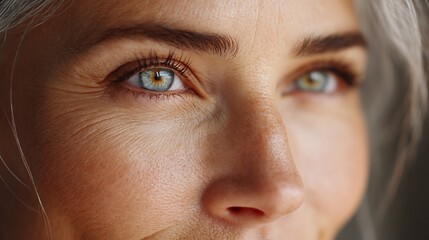 Mature womans eyes wisdom revealed