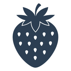 vector illustration of a strawberry Silhouette icon on white background