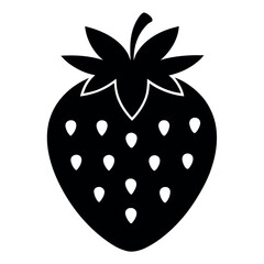 strawberry vector illustration Silhouette icon on white background