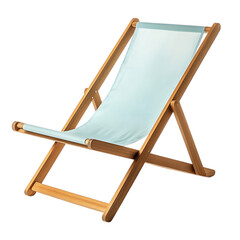 Elegant Minimalist Wooden Beach Chair with a Refine Isolated on Transparent Background