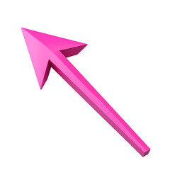 Pink Arrow Pointing Up to the Right Isolated on Transparent Background