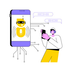 AI-Powered Interactive Voice Response Systems abstract concept vector illustration.