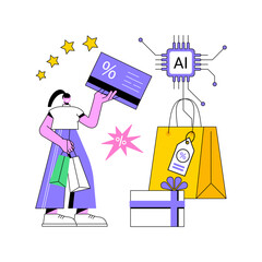 AI-Driven Customer Loyalty Programs abstract concept vector illustration.